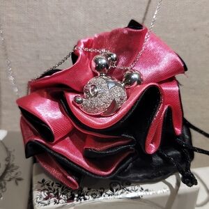 Sterling Silver CZ Mickey Mouse Walt Disney 18" Necklace